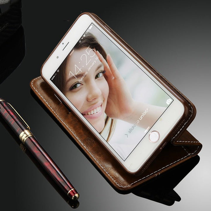 Flip Leather Phone Case Wallet Card Slots Cases Cover For iPhone - CrozsiPhone Case