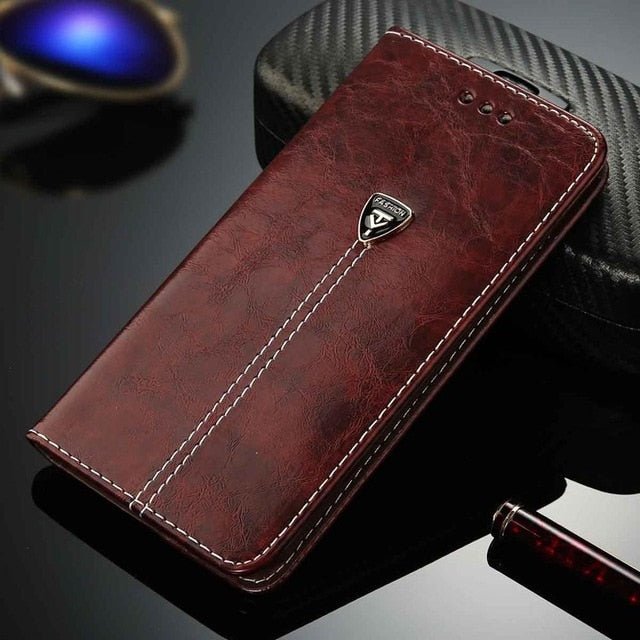 Flip Leather Phone Case Wallet Card Slots Cases Cover For iPhone - CrozsiPhone Case