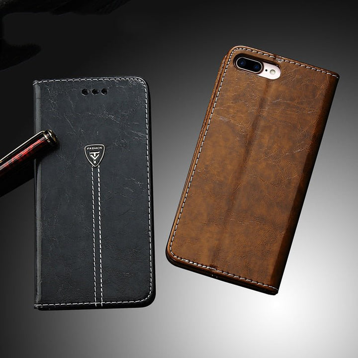 Flip Leather Phone Case Wallet Card Slots Cases Cover For iPhone - CrozsiPhone Case