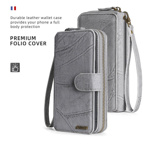 For Apple 14 Mobile Phone Leather Case Iphone12promax Multi - Function Card Mobile Phone Case 11pro Protective Cover - CrozsiPhone Case