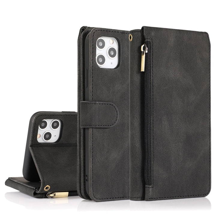 Ip12promax wallet leather case suitable for Ip11 stand phone case protective case - CrozsiPhone Case