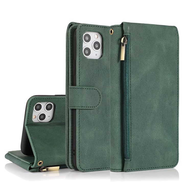 Ip12promax wallet leather case suitable for Ip11 stand phone case protective case - CrozsiPhone Case
