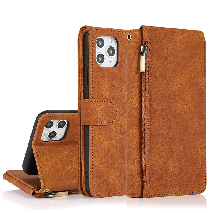 Ip12promax wallet leather case suitable for Ip11 stand phone case protective case - CrozsiPhone Case