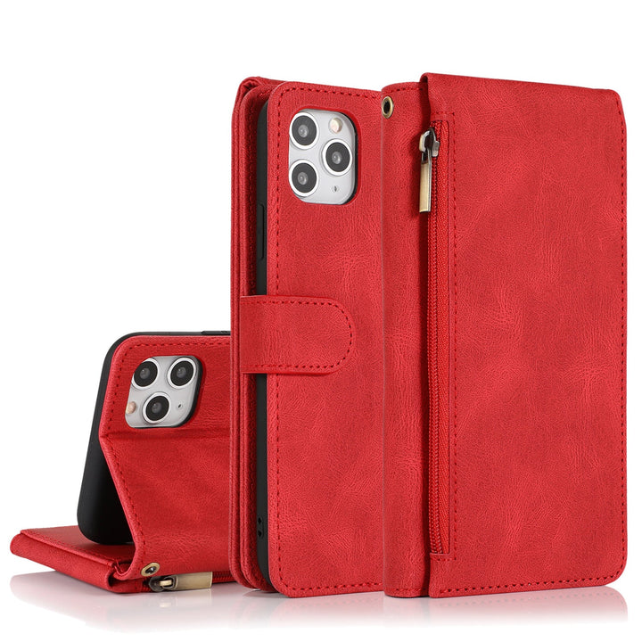 Ip12promax wallet leather case suitable for Ip11 stand phone case protective case - CrozsiPhone Case