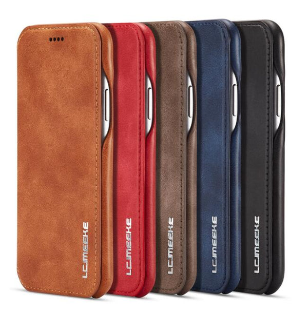 Magnetic Attraction Flip Cover Phone Case For IPhone 6 6s Plus Business Holster Retro Leather Case - CrozsiPhone Case