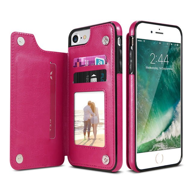 Retro PU Leather Case For iPhone Multi Card Holders Phone Cases - CrozsiPhone Case