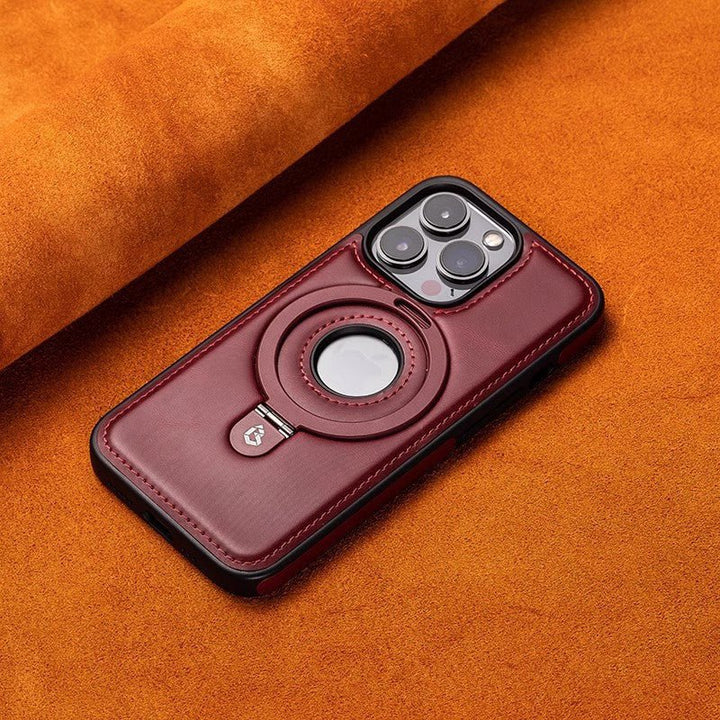 Suitable for Apple 16Promax phone case leather magnetic bracket iPhone 15 anti drop protective case - CrozsiPhone Case