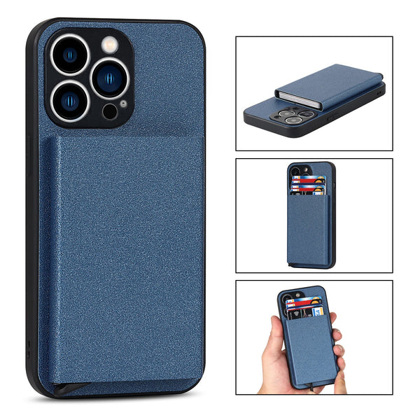 Suitable for iPhone 14 PROMAX plug - in phone case Apple 11 aluminum alloy wallet phone case IP13 protective case - CrozsiPhone Case