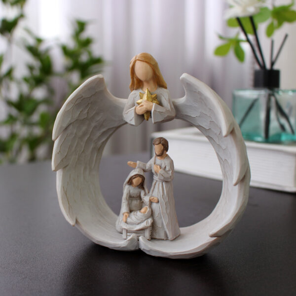 Nordic Creative Angel Family Sculpture Decoration Home Living Room Bookcase Decoration Crafts Resin Statue Ornament