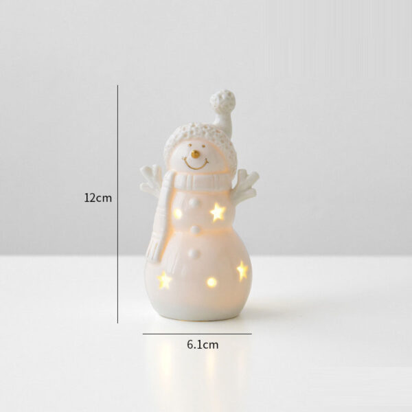 Christmas Gift Ceramic Christmas Snowman Car Desktop Home Decor Small Scene Decoration Props