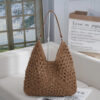 Hollow out straw woven bag woven belt armpit bag