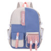 Contrasting color middle school student schoolbag ins large capacity backpack simple color matching travel bag