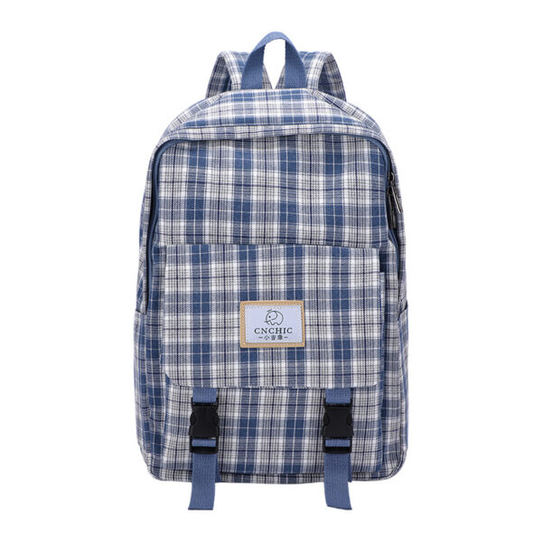 Plaid schoolbag casual girl Harajuku literary style campus backpack high school junior high school student backpack