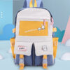 New ins wind canvas high school student schoolbag female small fresh contrast color junior high school student backpack