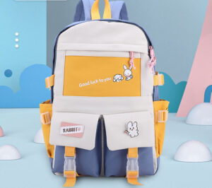 544045101 New ins wind canvas high school student schoolbag female small fresh contrast color junior high school student backpack