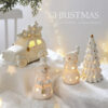 Christmas Gift Ceramic Christmas Snowman Car Desktop Home Decor Small Scene Decoration Props
