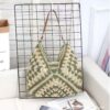 Hollow out straw woven bag woven belt armpit bag