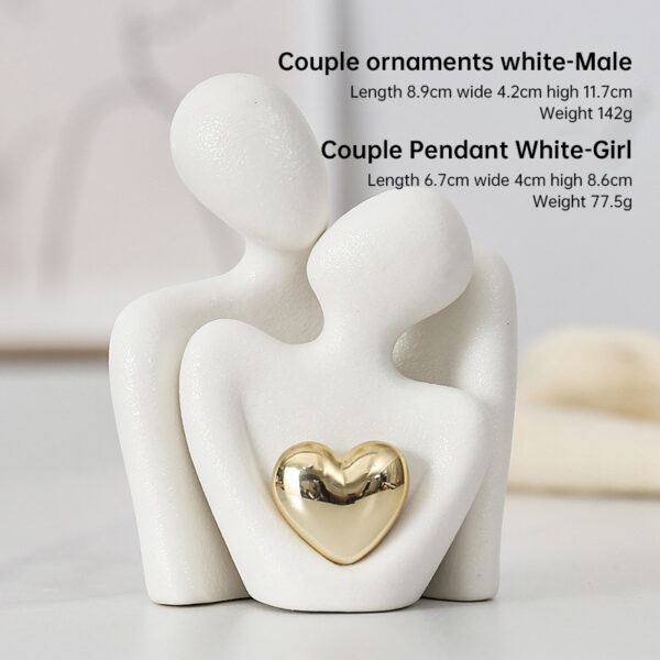 Creative couple figure decoration Newlywed home decoration Lover sculpture decoration figure desktop living room bookshelf decor