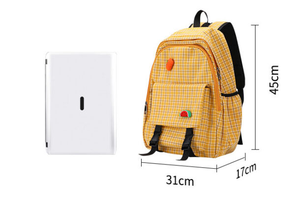 Girls cotton square plaid Japanese style backpack large capacity junior high school high school student schoolbag