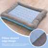 Cooling pet mats for dogs & cats (puppies/kittens): ice silk, breathable, soft summer pads in pink/blue.