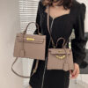 Size Solid Color PU Kelly Bag Candy Color Handbag Cross Shoulder Fashion Model Bag