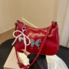Butterfly PU Leather Shoulder Bag