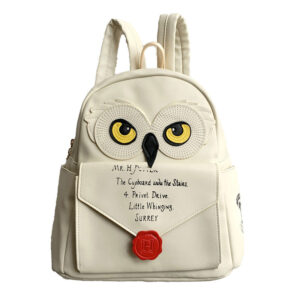544045106 Cute Owl And Letter Messenger Bag Women Girls Small Bag Beige PU Backpack School Bag Shoulders Bag Cosplay Gift
