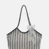 Striped Canvas Tote Bag