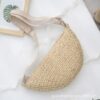 Sports Crossbody Bag Handmade Woven Dumpling Bag Breathable Semicircle Bag Versatile Rattan Bag Summer Beach Bag for Women Luxury