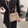 Size Solid Color PU Kelly Bag Candy Color Handbag Cross Shoulder Fashion Model Bag
