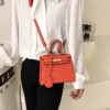 Size Solid Color PU Kelly Bag Candy Color Handbag Cross Shoulder Fashion Model Bag