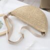 Sports Crossbody Bag Handmade Woven Dumpling Bag Breathable Semicircle Bag Versatile Rattan Bag Summer Beach Bag for Women Luxury