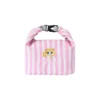 New Pink Striped Strawberry Cat Insulated Cute Lunch Handbag  Large Capacity Folding Roll Bento Bag Picnic Food Fresh Cooler Bag