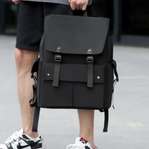 552159147 PU Leather Multi-Pockets Adjustable Strap Backpack Bag